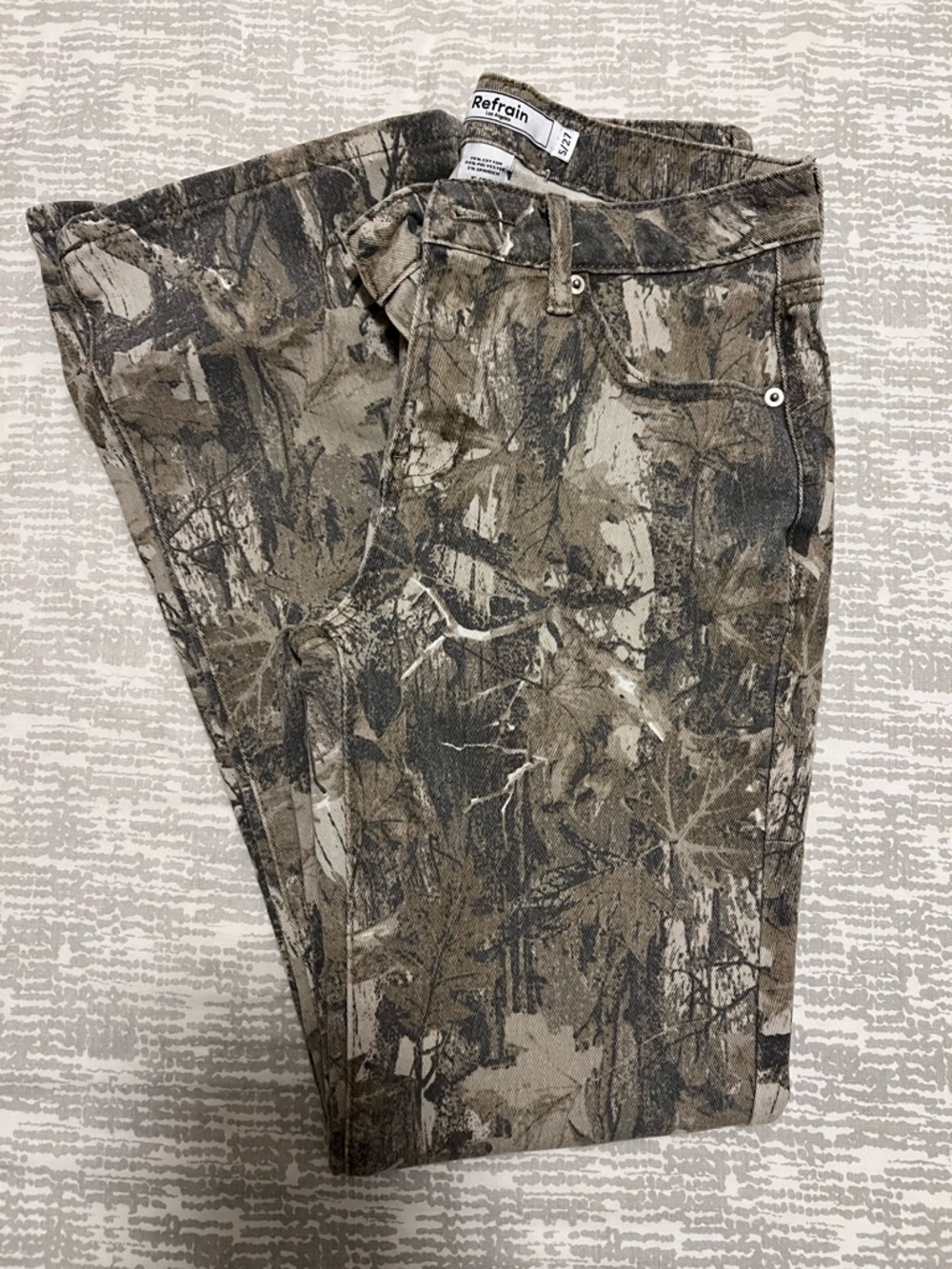 Women’s Boot Cut Jeans in Camouflage Brown